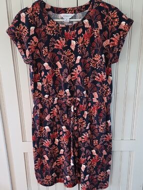 Liz Claiborne Midi Coral Sea Shell Dress M